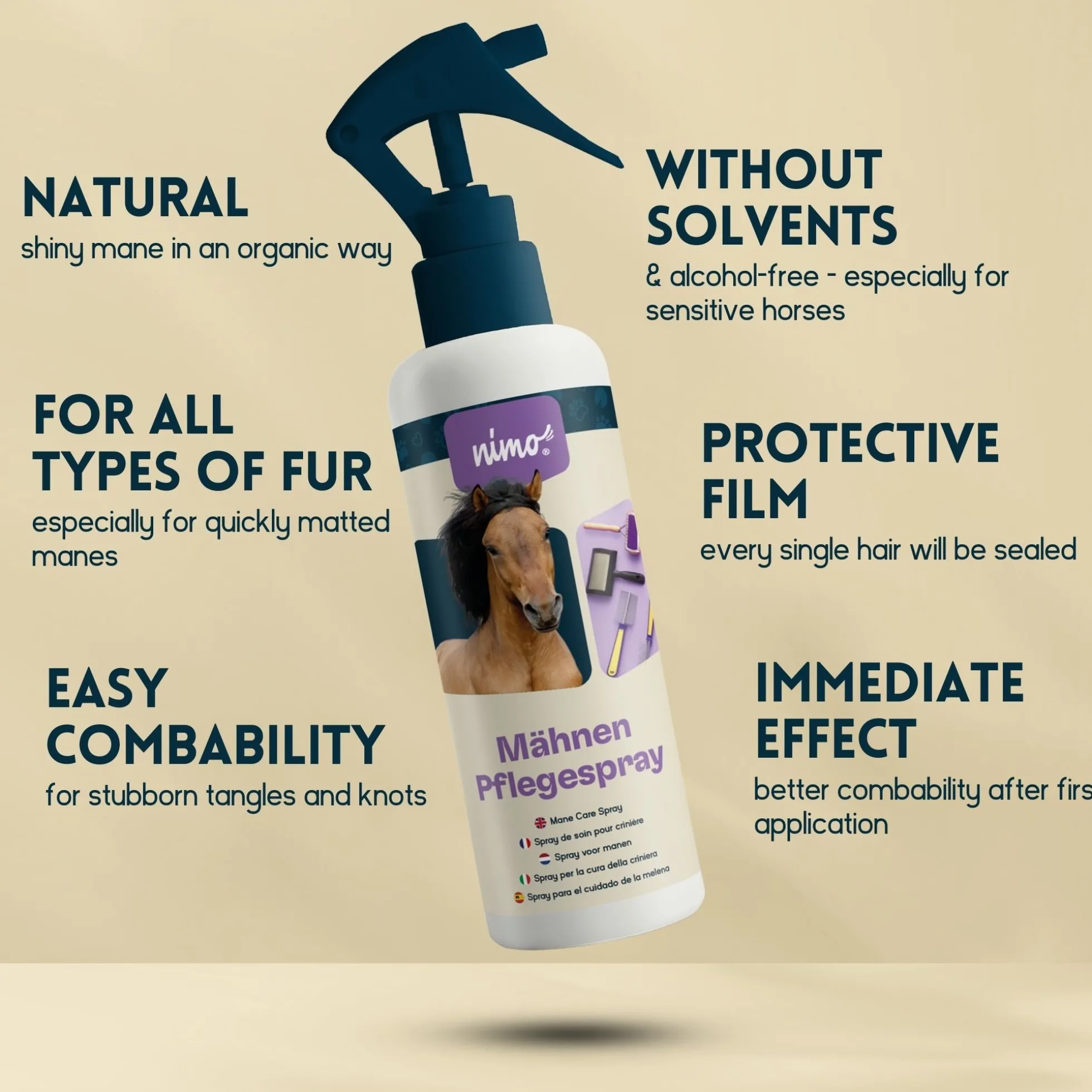 Spray De Cuidado Para La Crin - Nimo - 2,5 L