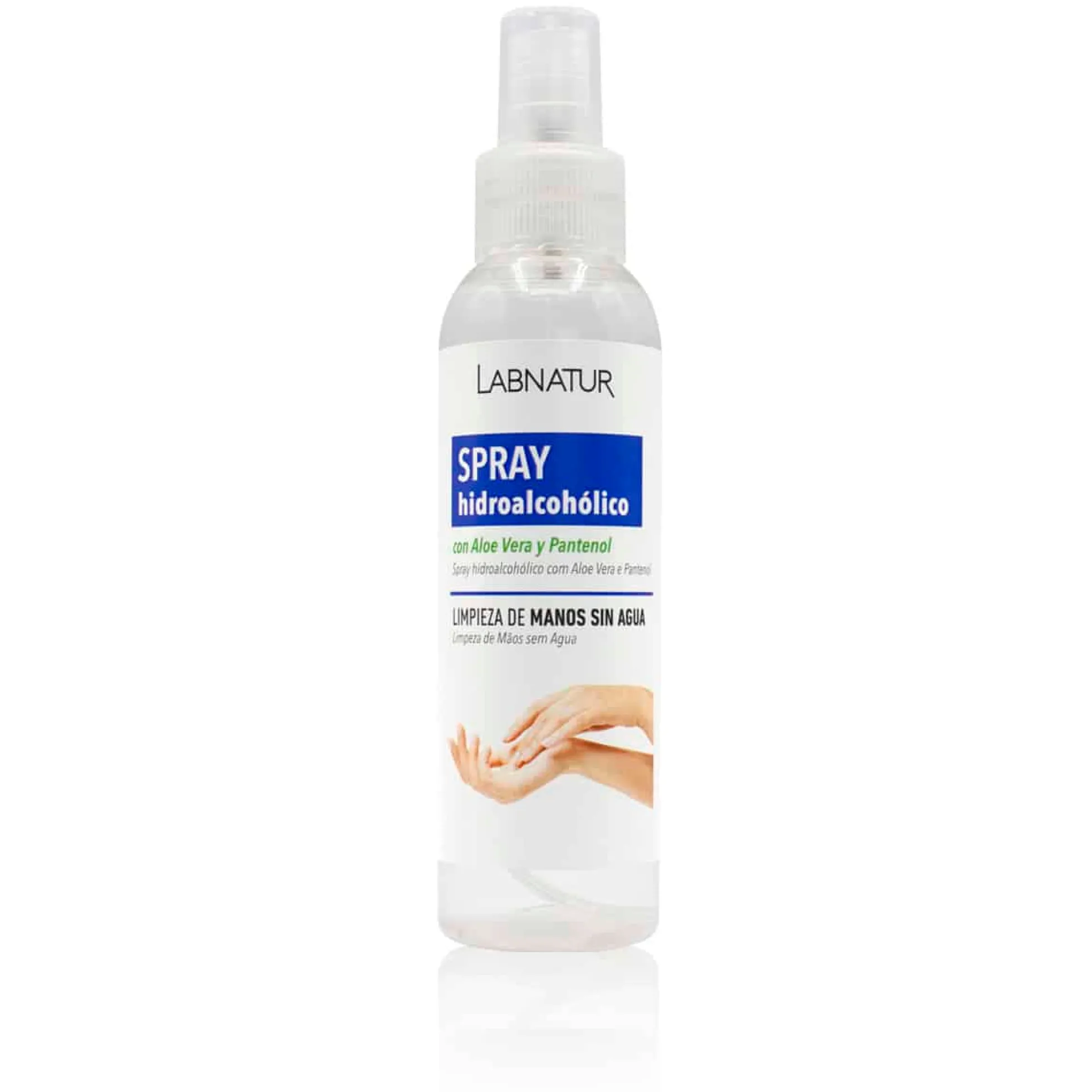 Spray Hidroalcohólico con Aloe Vera Labnatur 125 ml | Limpieza de Manos sin Agua | Hidrata y Suaviza | Vegano
