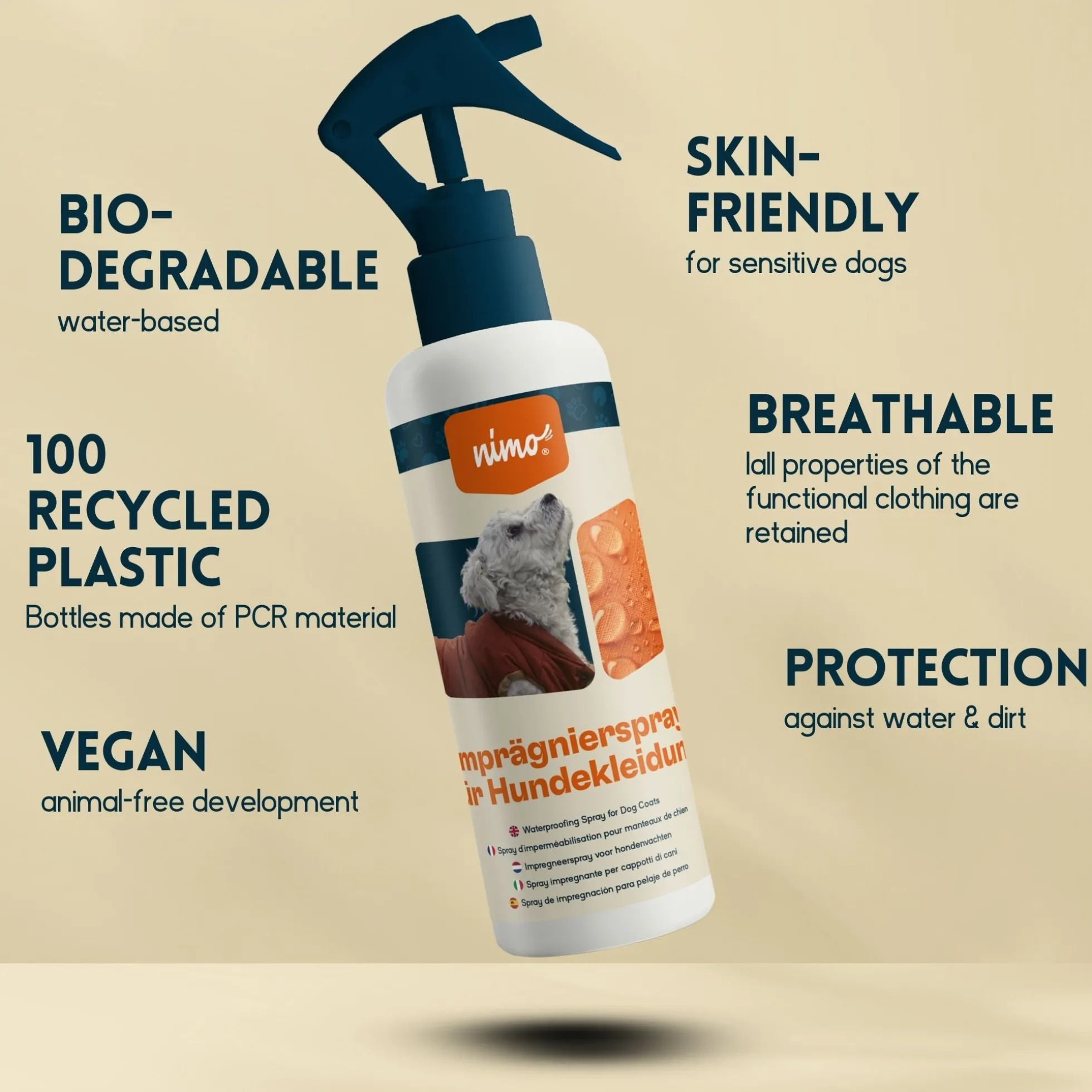 Spray Impermeabilizante Para Ropa De Perro - Nimo - 250 Ml