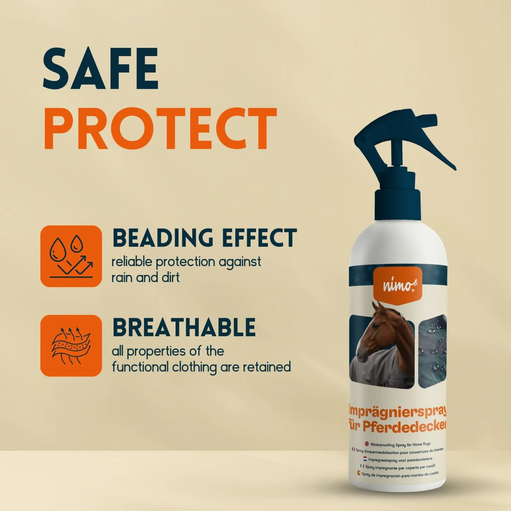 Spray Impermeabilizante Para Mantas De Caballo - Nimo - 5 L