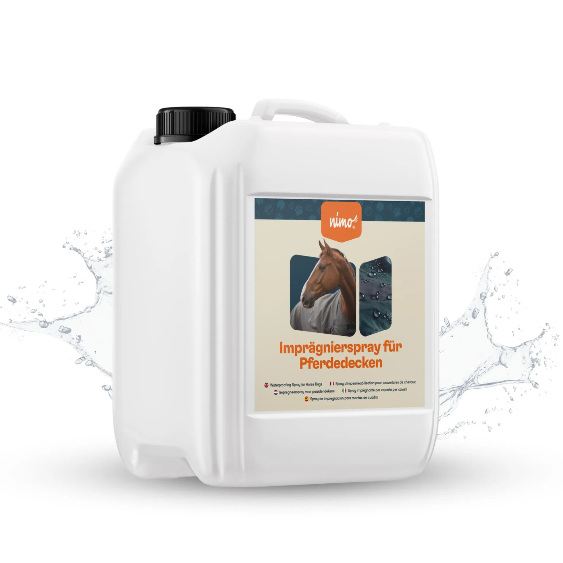Spray Impermeabilizante Para Mantas De Caballo - Nimo - 5 L