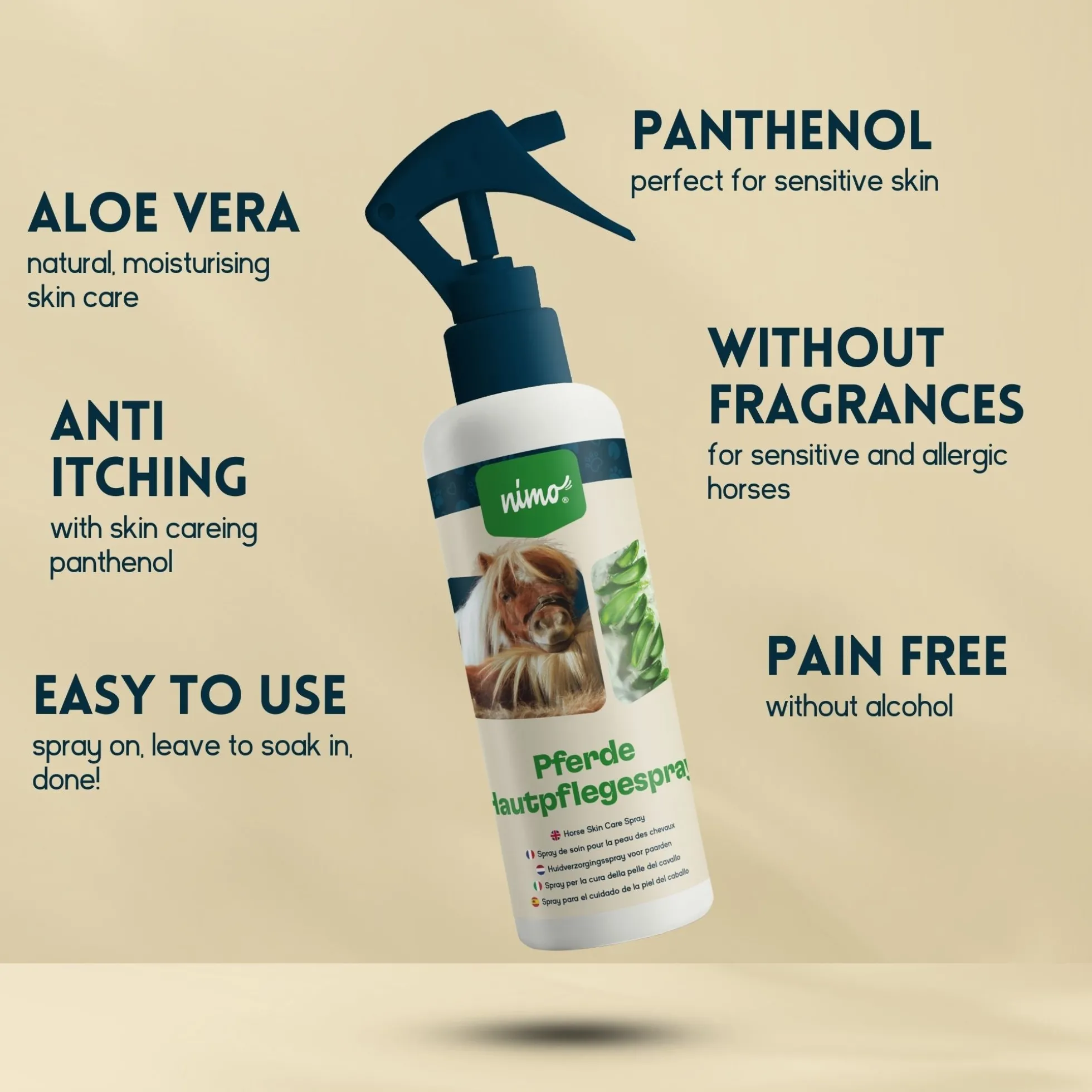 Spray Para El Cuidado De La Piel Para Caballos - Nimo - 2,5 L