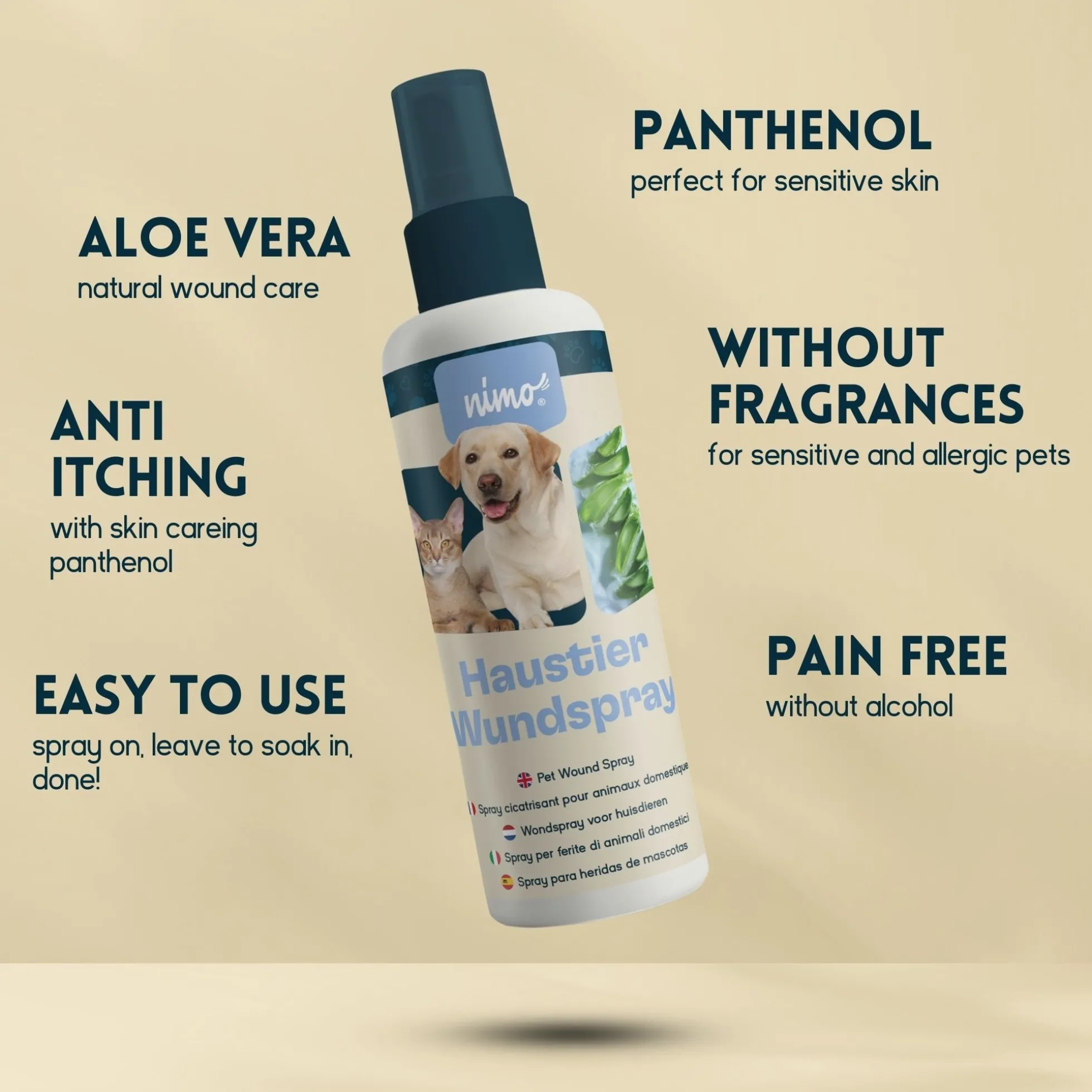 Spray Para Heridas De Mascotas - Nimo - 125 Ml