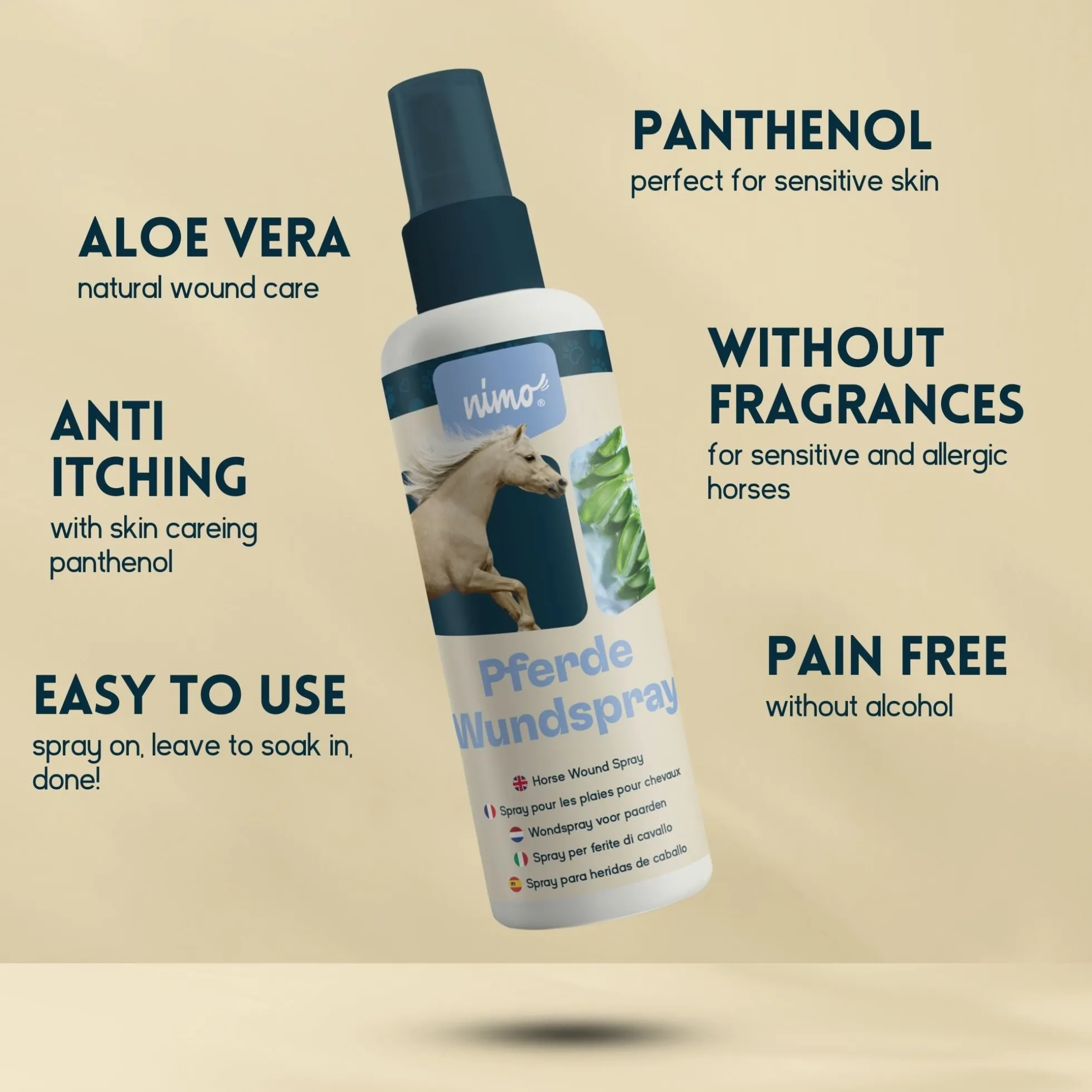 Spray Para Heridas Para Caballos - Nimo - 125 Ml