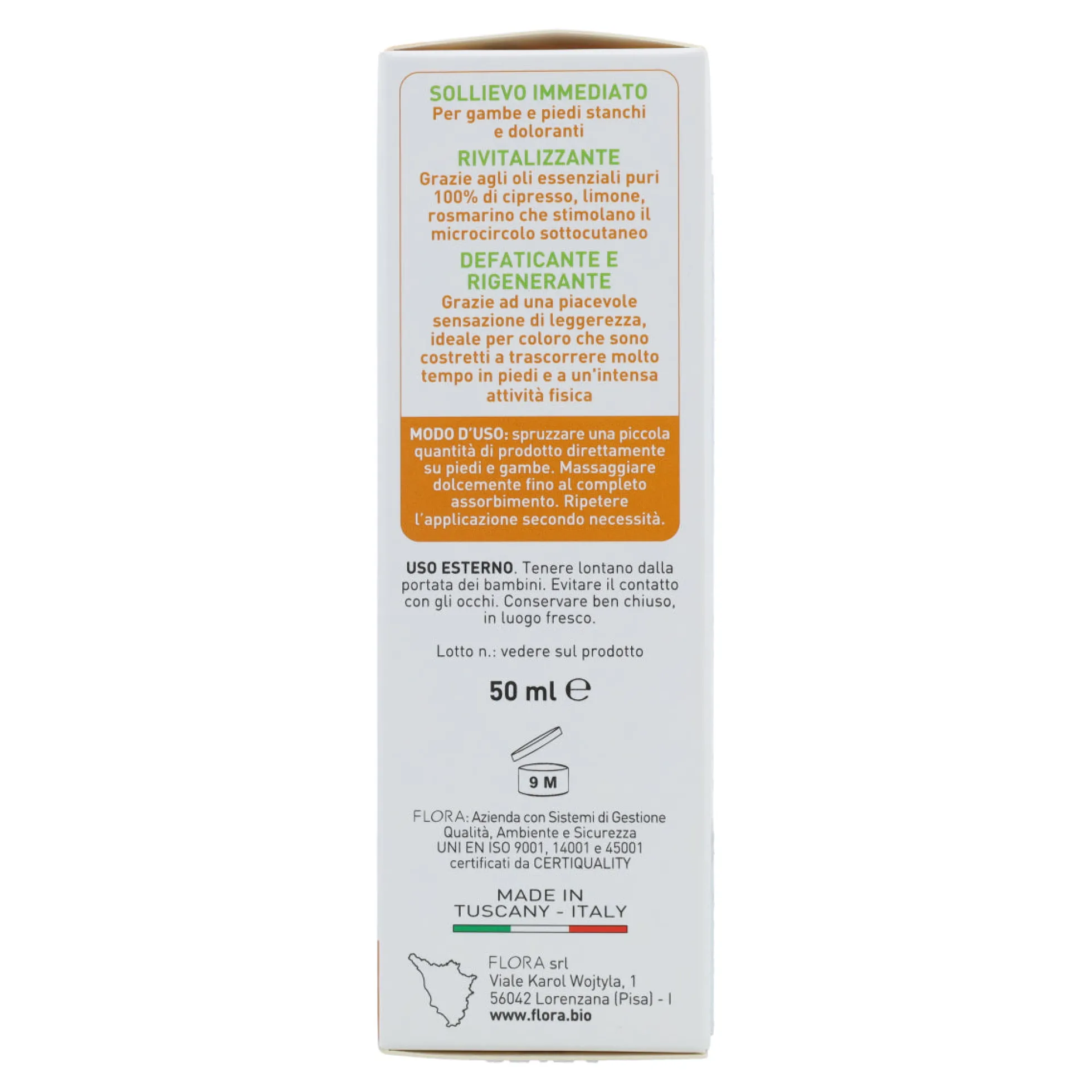 Spray para piernas cansadas Rigenerante Flora 50ml