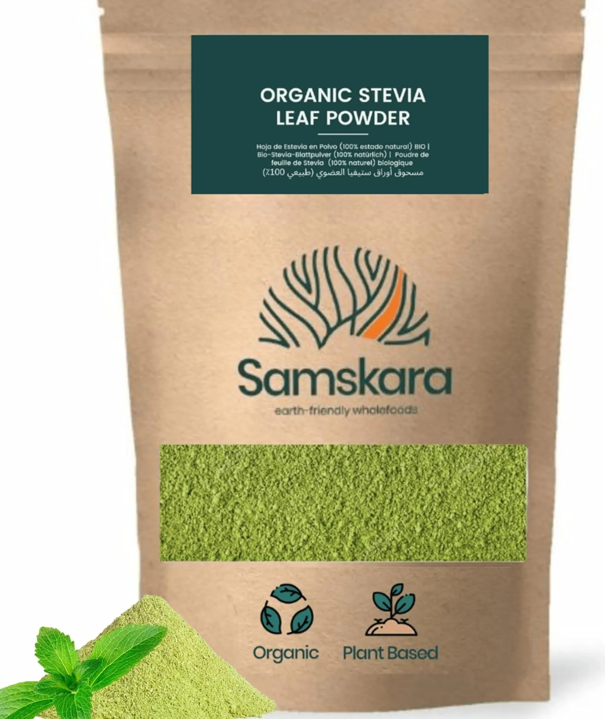 Stevia En Polvo Bio - 100g | Endulzante Natural Ecológico Vegano, Alternativa Al Azúcar Refinado, Sin Gluten
