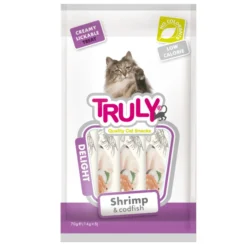 Stick De Crema Para Gato De Camaron Y Bacalao 12 Bolsas X 70 Gr (12 X 5 Sticks)