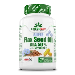 Super Flax Seed Oil Ala 50% - 90 Softgels - Aceites Vegetales - Amix Nutrition