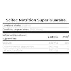 Super Guaraná - 100 Tabletas - Quemadores - Scitec Nutrition