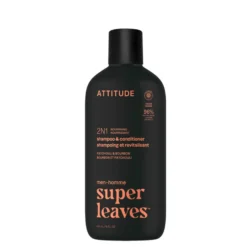 Super leaves Champú y acondicionador 2 en 1 - Pachulí y bourbon, Attitude, 415mL