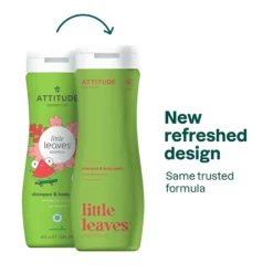 Super Leaves kids Champú y gel 2 en 1 para niños Sandía y coco Attitude 473 ml