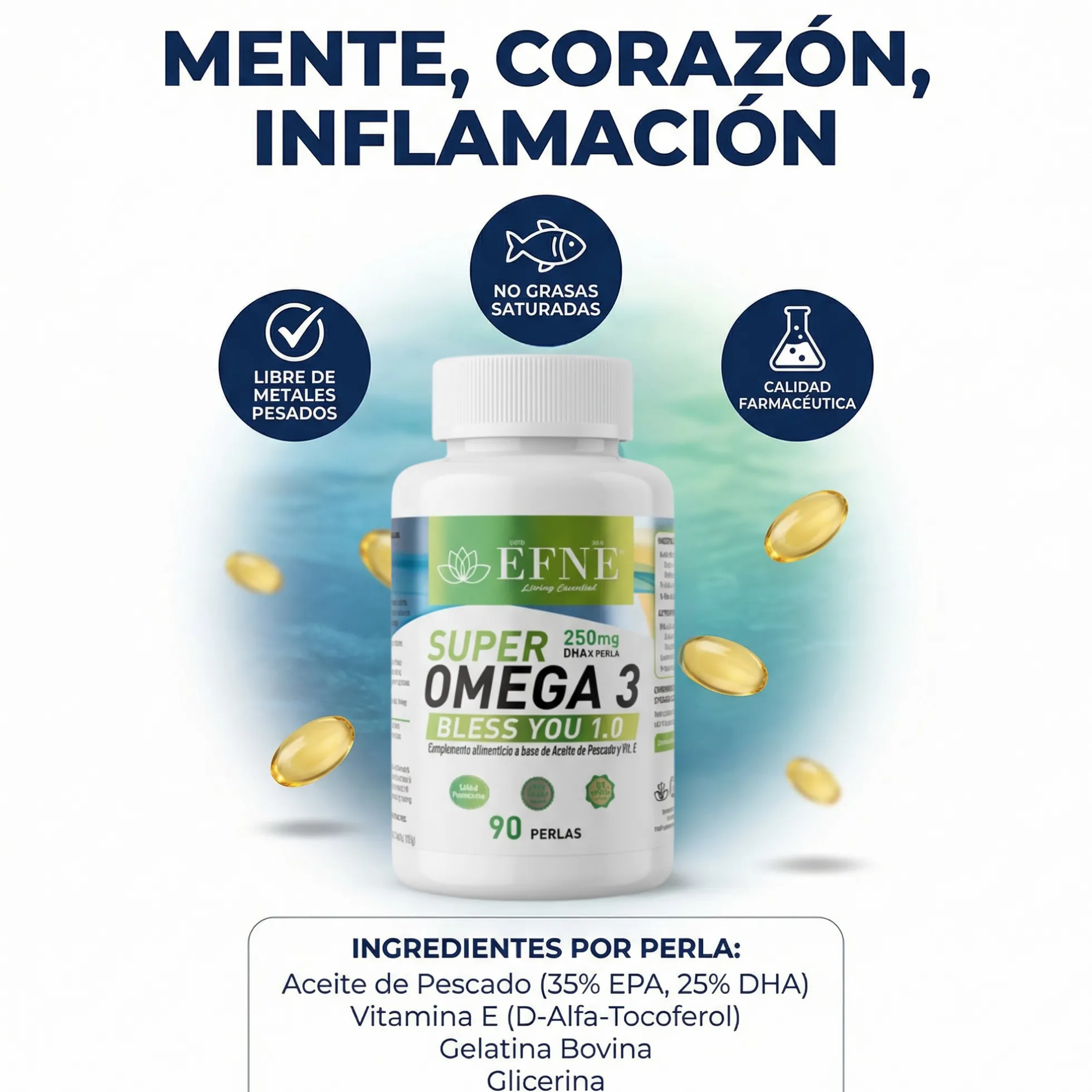 Super Omega 3 Efne (contiene Vitamina E) 90 cápsulas