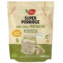 Super Porridge Copos de Avena Sin Gluten con Pistacho, Lino y Chia BIO El Granero 350 g