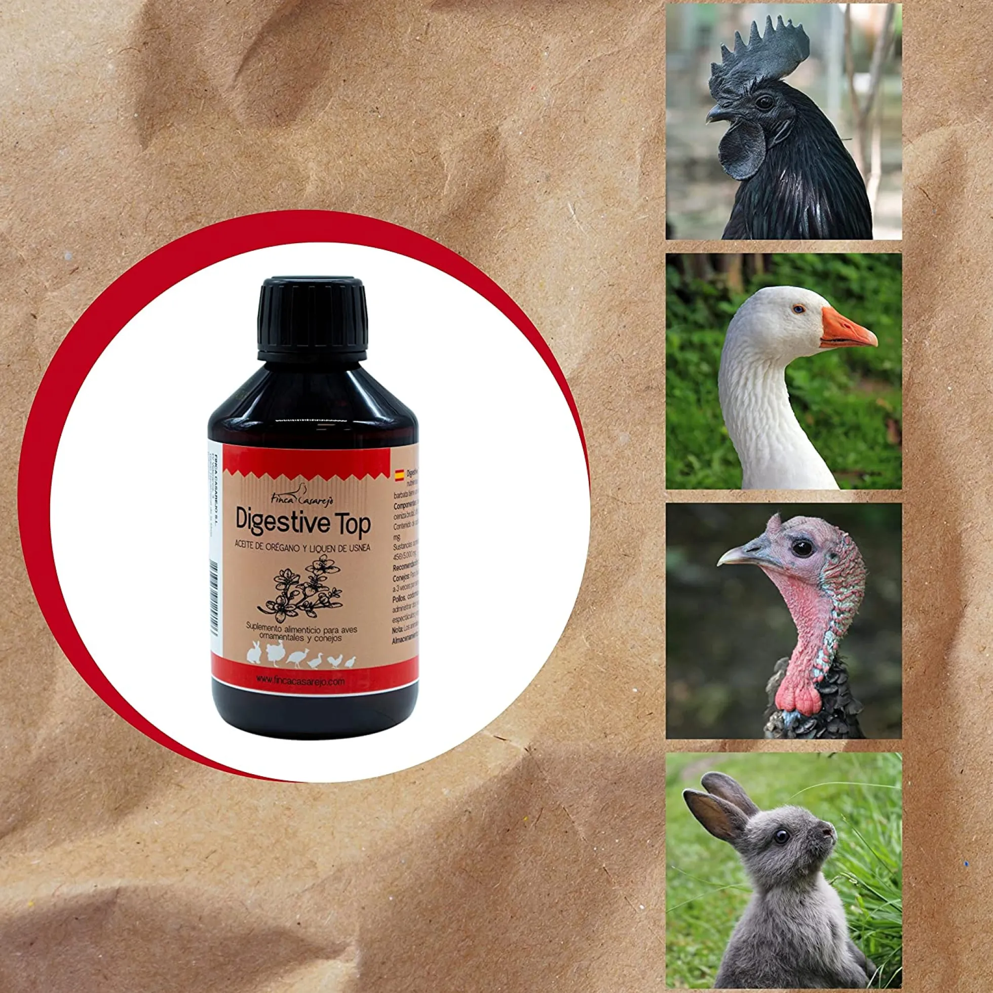 Suplemento Alimenticio Para Una Buena Salud Digestiva En Animales | Digestive Top 250 Ml Para Conejos Y Aves De Corral