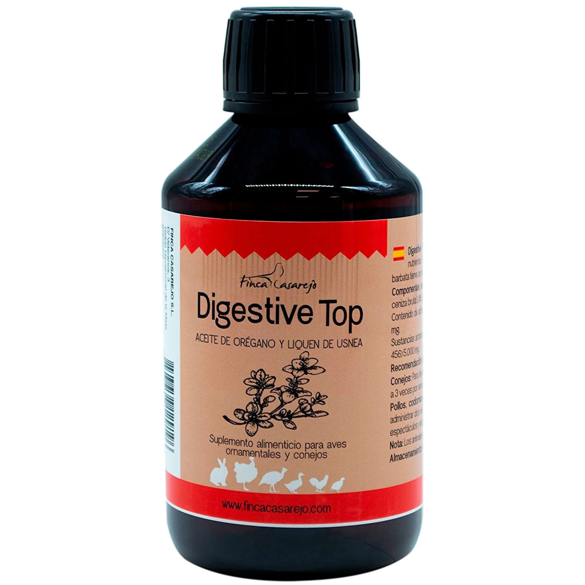 Suplemento Alimenticio Para Una Buena Salud Digestiva En Animales | Digestive Top 250 Ml Para Conejos Y Aves De Corral