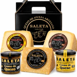 Surtido De Quesos Gourmet | 3 Cuñas Quesos Curado, Semicurado Y Añejo Y 2 Tarros Crema De Queso Para Untar