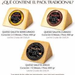 Surtido De Quesos Gourmet | Queso De Oveja | 3 Cuñas De Queso Añejo, Curado Y Semicurado