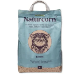 Sustrato Absorbente Wuapu Naturcorn Kitty En Mini Pelet Biodegradable Para Gato 1 U 6l