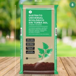 Sustrato Universal Sin Turba ECO Planeta Huerto 80 L - Fórmula mejorada