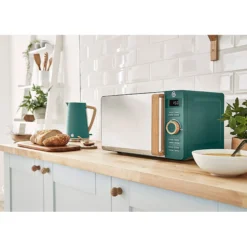 Swan Nordic Microondas Digital, 20l, 6 Niveles, Temporizador, Tirador Efecto Madera, Diseño, Sm22036greneu, Verde 800w