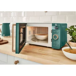 Swan Nordic Microondas Digital, 20l, 6 Niveles, Temporizador, Tirador Efecto Madera, Diseño, Sm22036greneu, Verde 800w