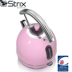 Swan Retro Hervidor Agua Eléctrico, 1,8 L, Resistencia Oculta Acero Inoxidable, Sin Bpa, Inalámbrico, Sk14630pneu, Rosa