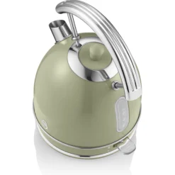 Swan Retro Set Desayuno Hervidor De Agua 1,8 L Inalámbrico, Tostadora 2 Rebanadas Anchas, Vintage, Stp7050gneu, Verde