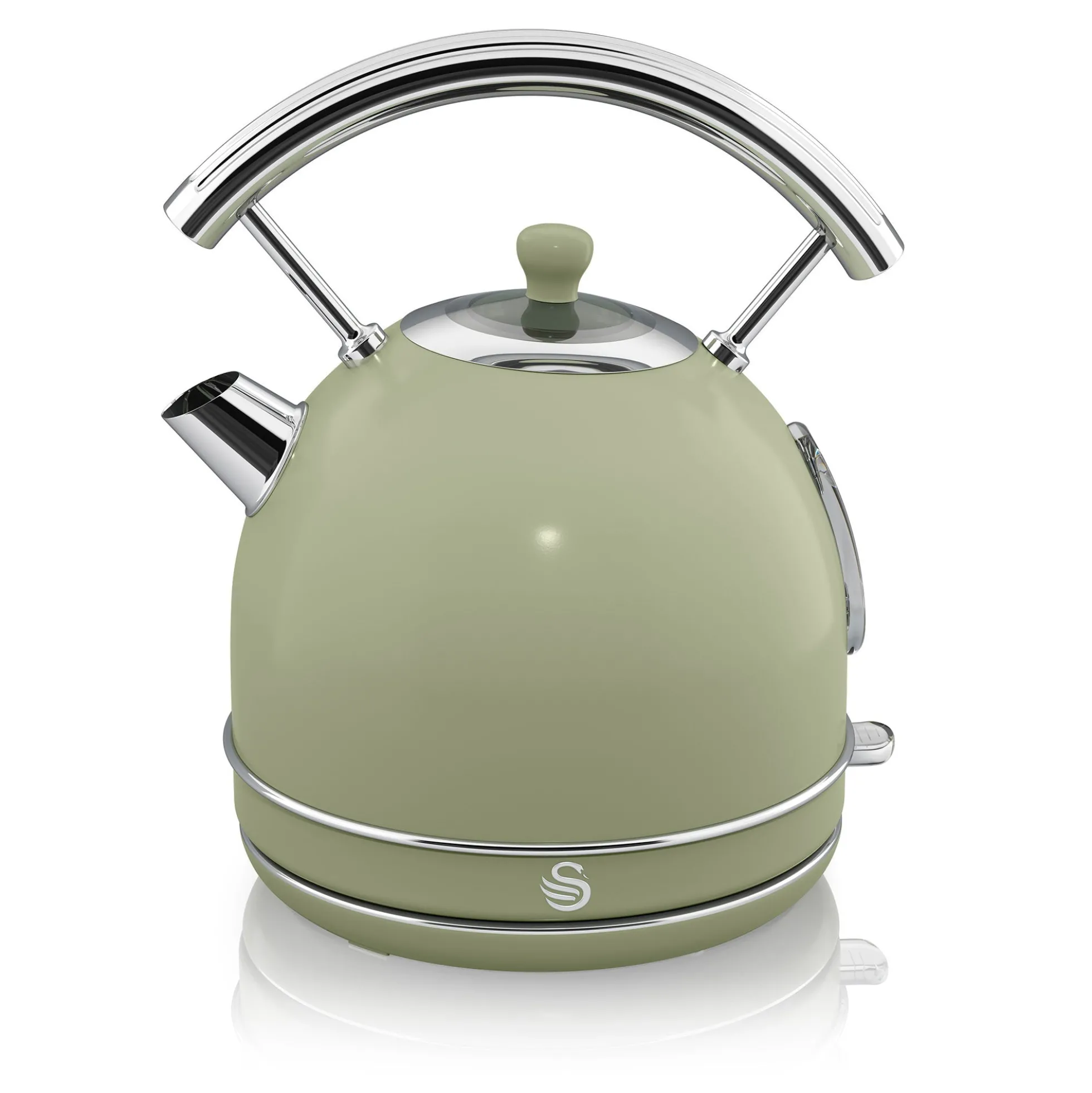 Swan Retro Set Desayuno Hervidor De Agua 1,8 L Inalámbrico, Tostadora 2 Rebanadas Anchas, Vintage, Stp7050gneu, Verde