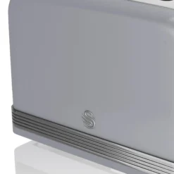 Swan Retro Tostadora Pan Ranura Ancha 2 Rebanadas, Regulador Nivel De Tostado, Descongelación, St19010grneu, Gris 800w
