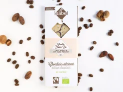 TABLETA BIO CHOCOLATE BLANCO, CAFÉ ARÁBICA Y NUEZ MOSCADA