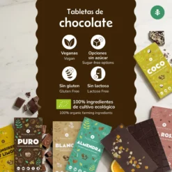Tableta chocolate negro 75% con naranja caramelizada ECO Planeta Huerto 70 gr