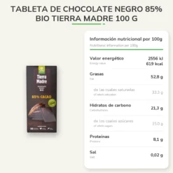 Tableta De Chocolate Negro 85% Bio Tierra Madre 100 g