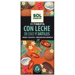Tableta de Chocolate vegano con Leche de Coco y Dátiles Bio Sol Natural 70 g
