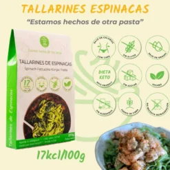 Tallarines konjac espinacas The Konjac Shop 270g