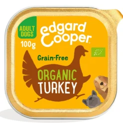 Tarrina de comida para perros con pavo orgánico sin cereales | Edgard & Cooper 100 g