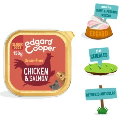 Tarrina de comida para perros de pollo y salmón | Edgard & Cooper 150 g