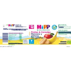 Tarrito Biológico de Manzana y Plátano con Galletas +4 Meses HiPP 190 g