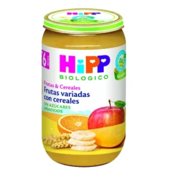 Tarrito de frutas variadas con cereales bio +6 meses HiPP 190 g