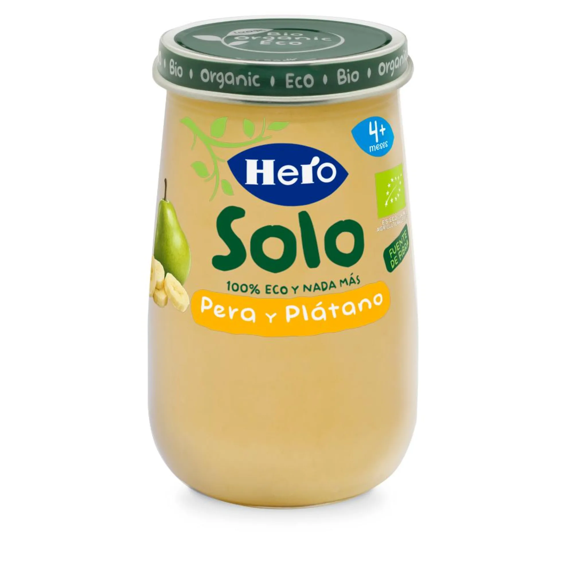Tarrito de Pera y Plátano Eco 190 g-Hero Solo