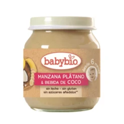 Tarrito Manzana, Plátano y Bebida de coco Babybio, 130 g, Babybio