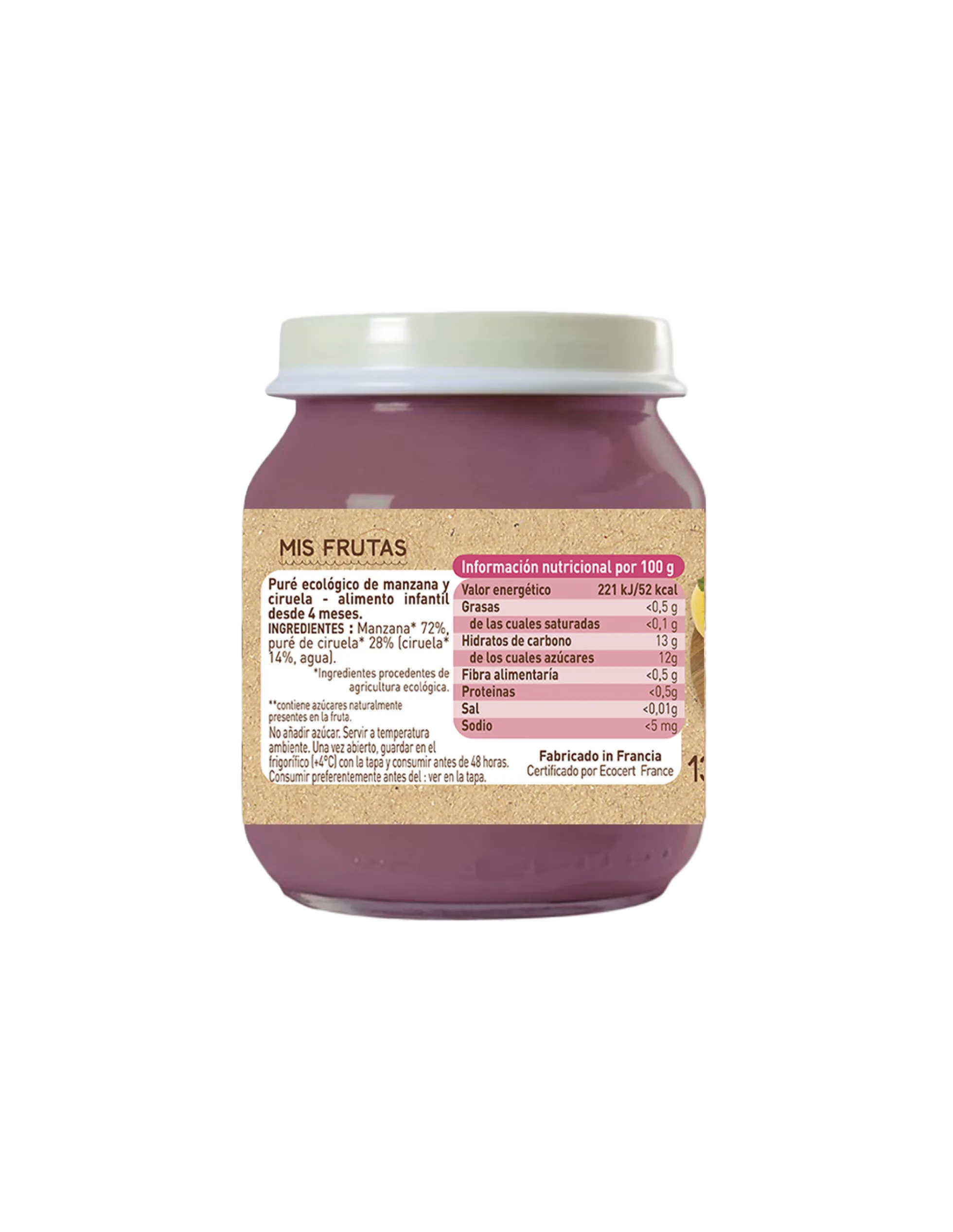 Tarrito Manzana y Ciruela Babybio 130g