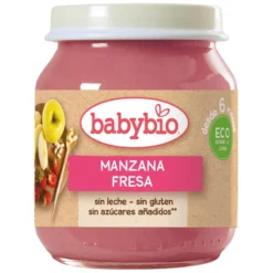 Tarrito Menú Manzana y fresa, 130 g. Babybio