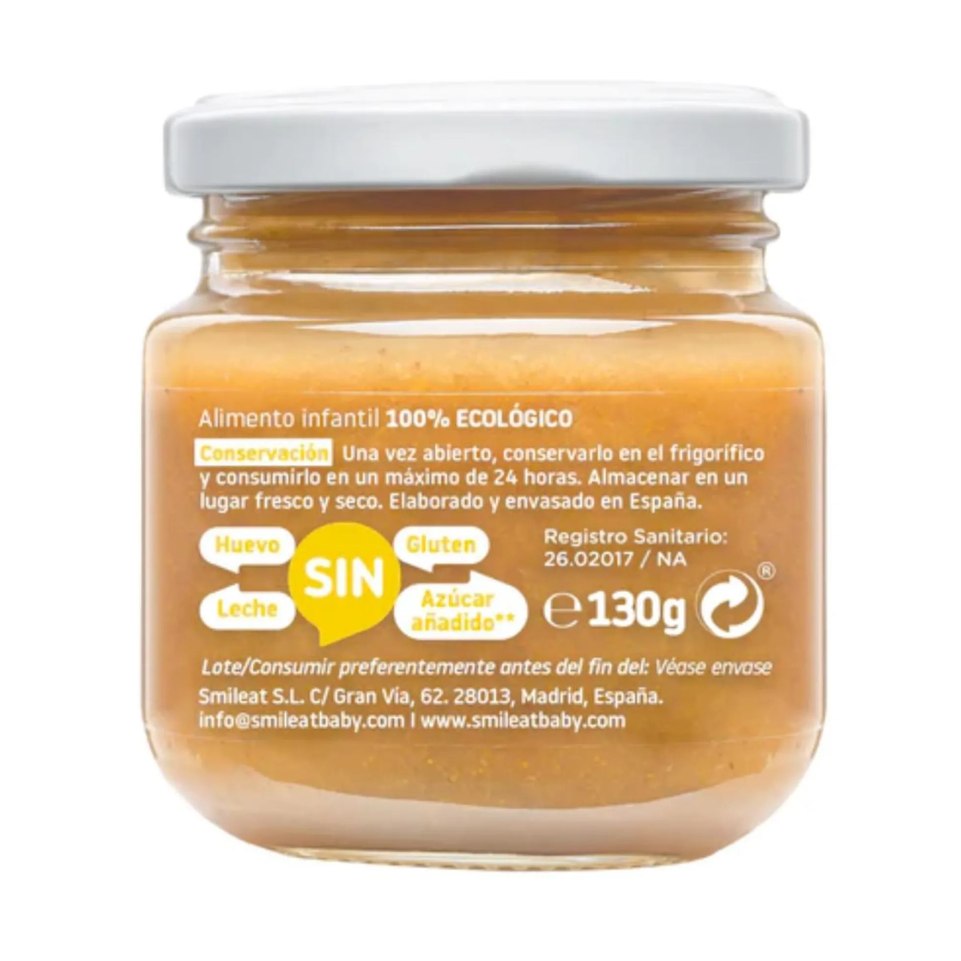 Tarrito Multifrutas con Mango BIO +6 Meses Smileat 130 g