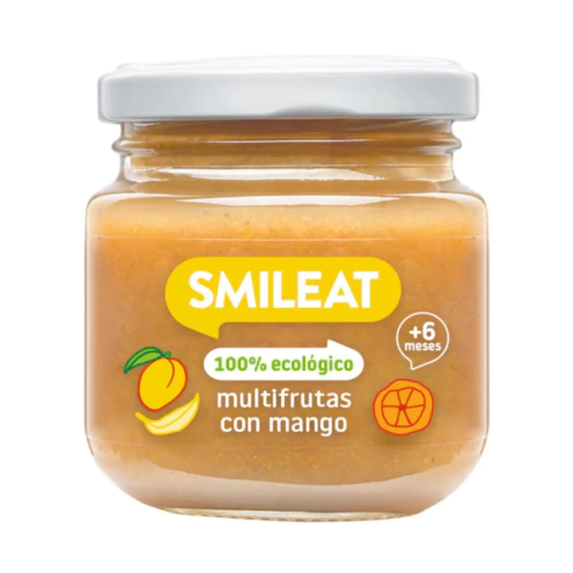 Tarrito Multifrutas con Mango BIO +6 Meses Smileat 130 g