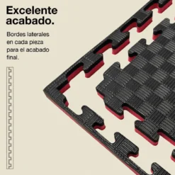 Tatami Puzzle 2,5cm 100x100cm – Alta Densidad Negro/rojo Jowy