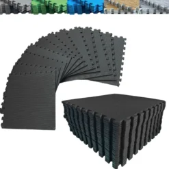 Tatami Puzzle 1cm 60x60cm – Pack 4 Uds (t60-4) Negro Jowy