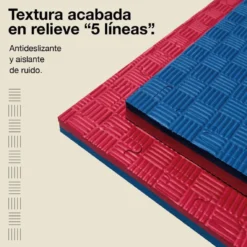 Tatami Puzzle 2cm 100x100cm, Pack 4 Unidades – Superficie 5 Líneas Rojo/azul Jowy