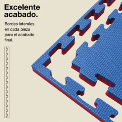 Tatami Puzzle 2cm 100x100cm, Pack 4 Unidades – Superficie T Rojo/azul Jowy