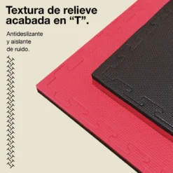 Tatami Puzzle 2cm 100x100cm – Superficie T Negro/rojo Jowy