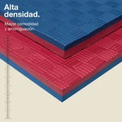 Tatami Puzzle 2cm 100x100cm – Superficie 5 Líneas Rojo/azul Jowy